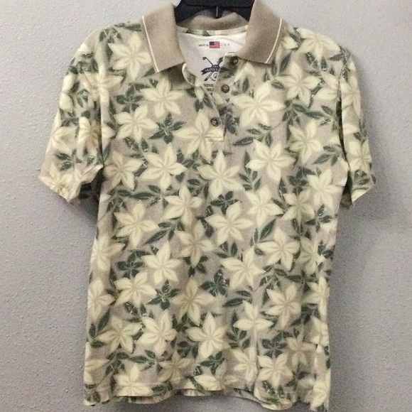 The Skins Game Tops - Womens tropical print polo